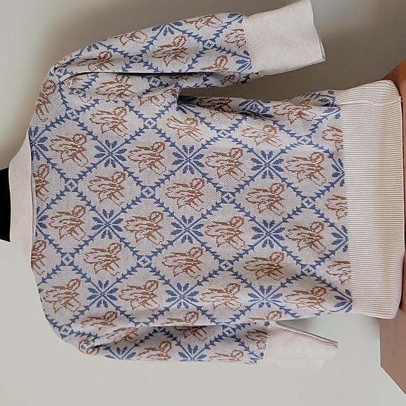 Simple Retro XS Ariana Iris Floral Patterned Knit Sweater - Picture 7 of 9